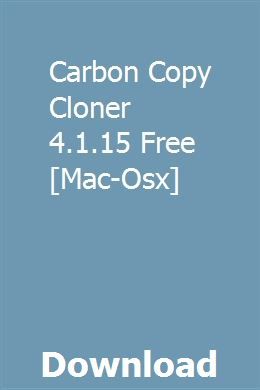 Carbon Copy Cloner Mac Download